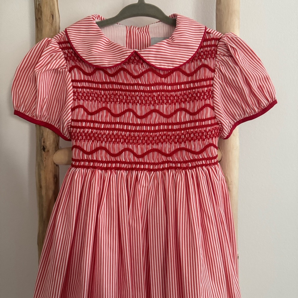 Lallie Alexis Red and White Striped Smocked Dress - Picture 6 of 11